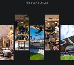 A Bose Professional product catalog featuring a collage of photos showing upscale interiors, stadiums, and live event environments.