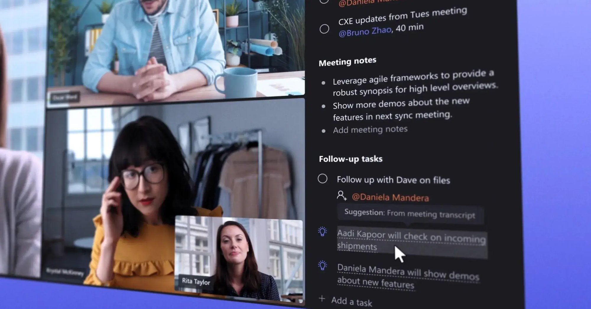 Microsoft Teams Notes Captions Tasks
